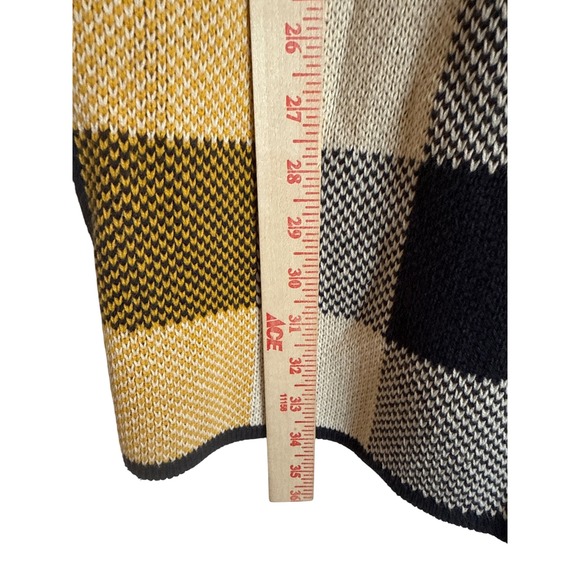 Cabi Sz S Hooded Cardigan Checked Longline Toggle Closure Knit‎ Sweater Women - Picture 11 of 12